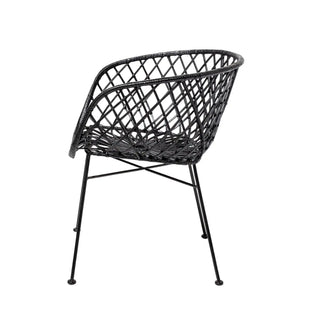 Lounge Stuhl Rattan schwarz Kama