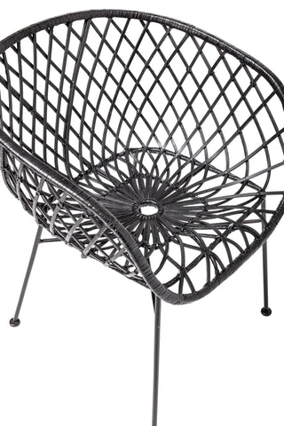 Lounge Stuhl Rattan schwarz Kama