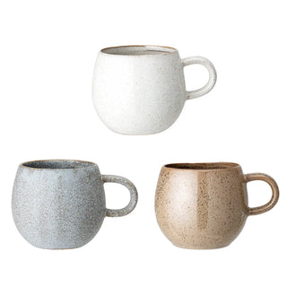 Taza de cerámica gris Addison - set de 3
