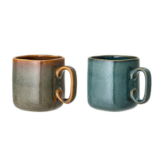 Aime green earthenware mug - set of 2