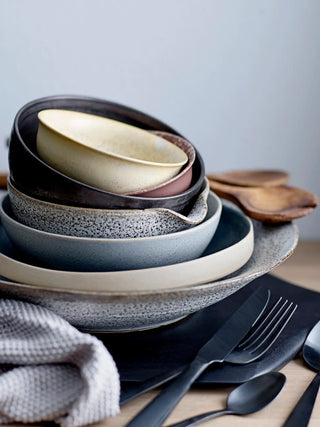 Schaal aardewerk grijs Kendra 17cm