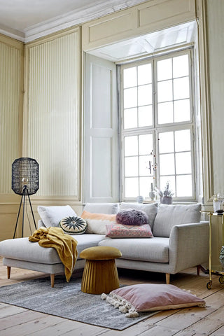 Poef polyester bruin Roberta