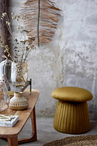 Poef polyester bruin Roberta