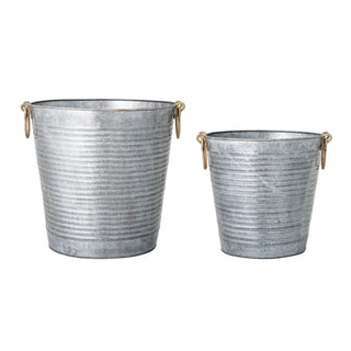 Vaso in metallo grigio Evar - set di 2