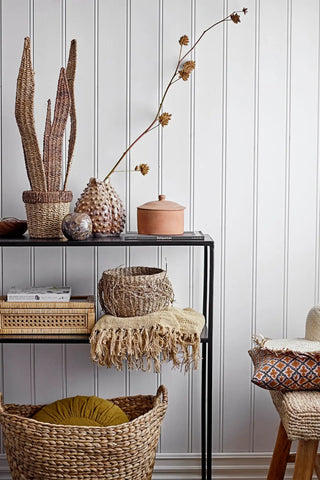 Caja de almacenamiento de mimbre nature Lally - set de 2