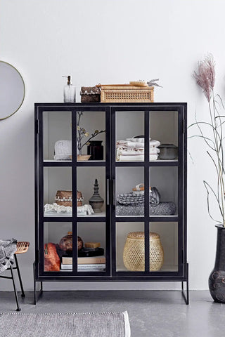 Caja de almacenamiento de mimbre nature Lally - set de 2