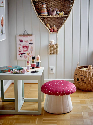 Lue poef polyester rood 37cm