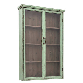 Display cabinet pine wood green Hazem 122cm