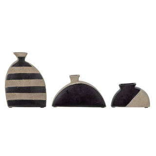 Jarrón terracota negro Nezha - set de 3