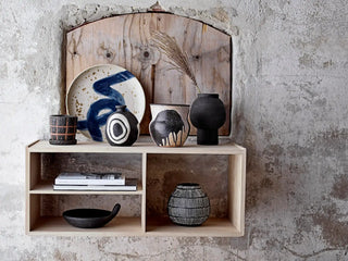 Wandbord aardewerk blauw Ozcar 30cm