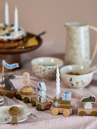 Alfi verjaardagstrein hout multicolor 39cm