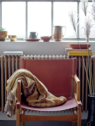 Sillón lounge de cuero marrón Ollie