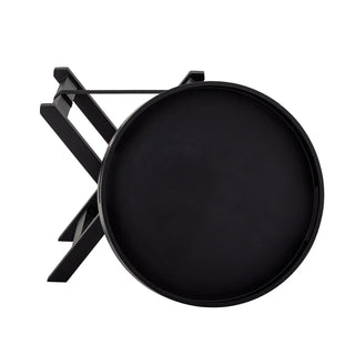 Tavolino in legno di gomma nero Freya 40cm