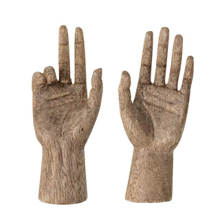 Mano decorativa mango natural Teis - set de 2