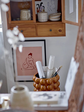 Jarrón de cerámica marrón Jona 18cm