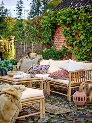 Pouf bamboo nature Corfu 72x72cm