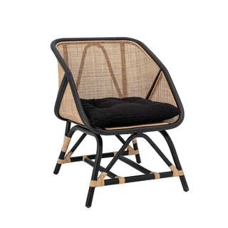 Lounge Stuhl Rattan schwarz Loue