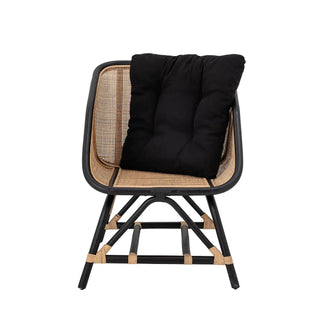 Lounge Stuhl Rattan schwarz Loue