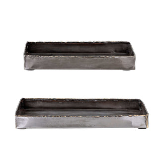 Tablett Metall schwarz Cody - Set von 2