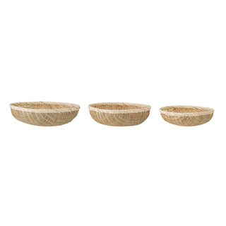 Basket bamboo nature Nico - set of 3