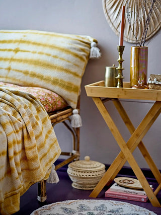 Kussen gerecycled katoen geel Decia 50x85cm