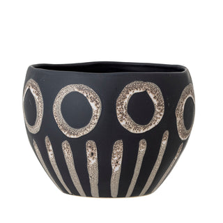 Black earthenware flower pot Magnus 18cm