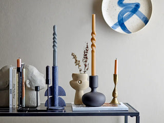 Kaars paraffine bruin 40cm - set van 2