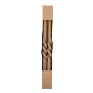 Kaars paraffine bruin 40cm - set van 2