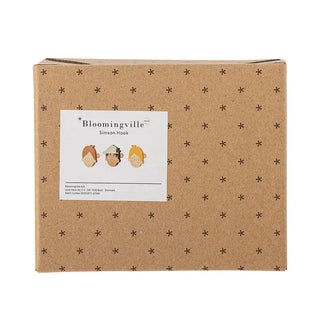 Simson wandhaken hout bruin - set van 3