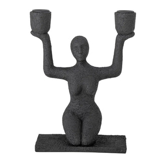 Candelabro de poliresina negro Lucie 23cm