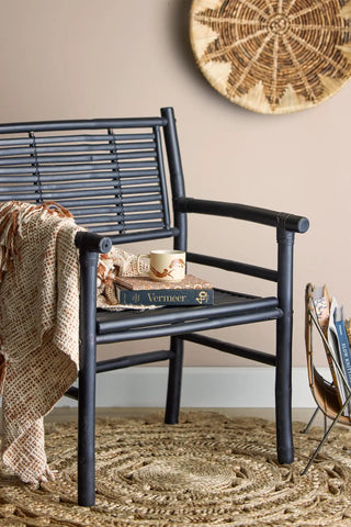 Fauteuil lounge bambou noir Coen