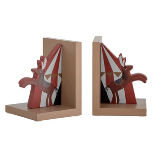 Fermalibri Santos legno rosso - set di 2