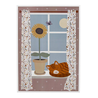 Nuala framed illustration pine wood 52x72cm