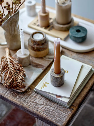 Kerzenhalter Sandstein braun Dalin