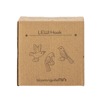 Lewi wall hooks wood brown - set of 3