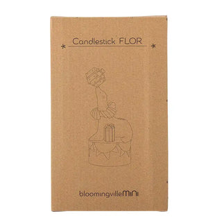 Bougeoir Flor en polyresin multicolore 19cm