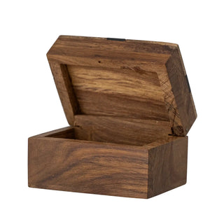 Boîte de rangement en bois de manguier brun Cemile