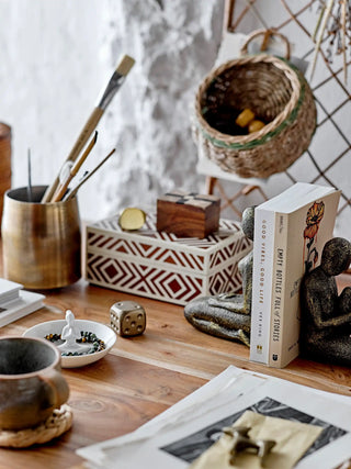 Boîte de rangement en bois de manguier brun Cemile