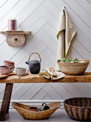 Plateau en bois de manguier beige/naturel Fadia