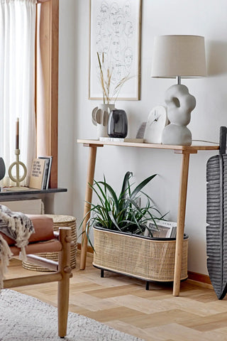 Jardinière en rotin naturel Ebbie 70cm