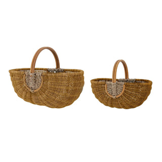 Mand rattan nature Vibber - set van 2