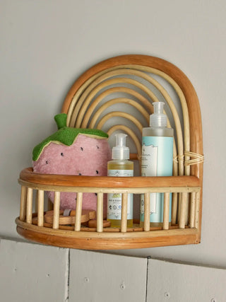 Preet rattan wall shelf natural 31cm