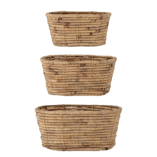 Braba natural water hyacinth basket - set of 3