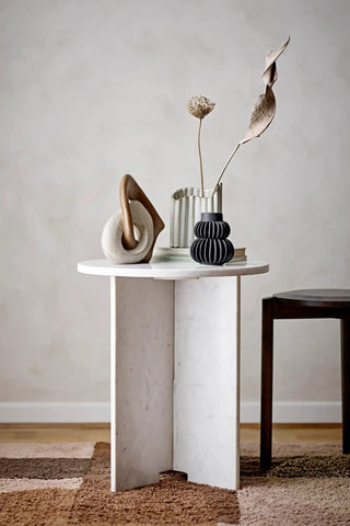 Beistelltisch Marmor weiß Jasmia 46cm