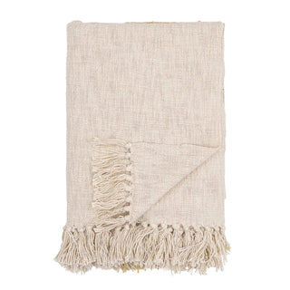 Plaid de algodón beige Giuliana