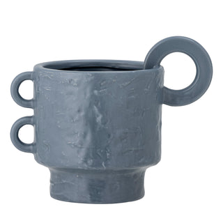 Stoneware flowerpot blue alfine 19 cm