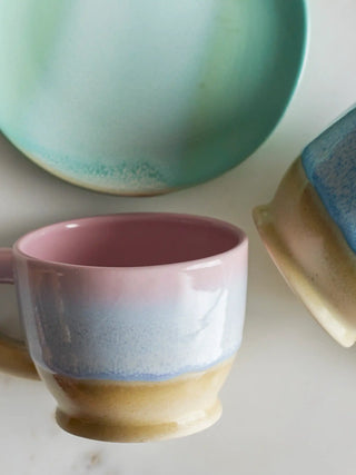 Green Safie earthenware plate 15cm