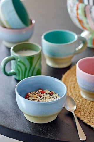 Schaal aardewerk blauw Safie 11cm