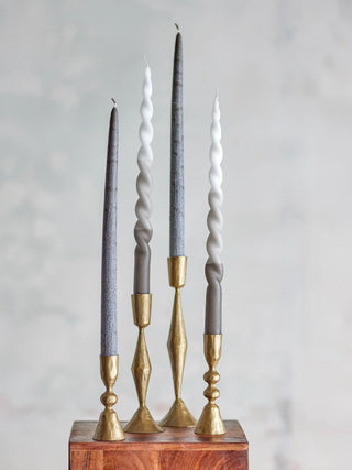 Kaarsen paraffine grijs Frost set - 4 stuks