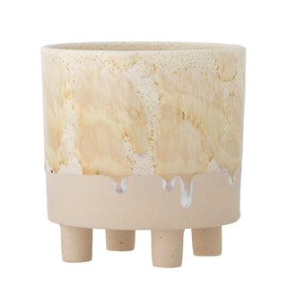 Bloempot aardewerk geel Imoa 15cm